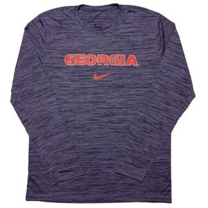 NIKE Georgia Bulldogs Long Sleeve Performance Shirt Heather Gray Medium M